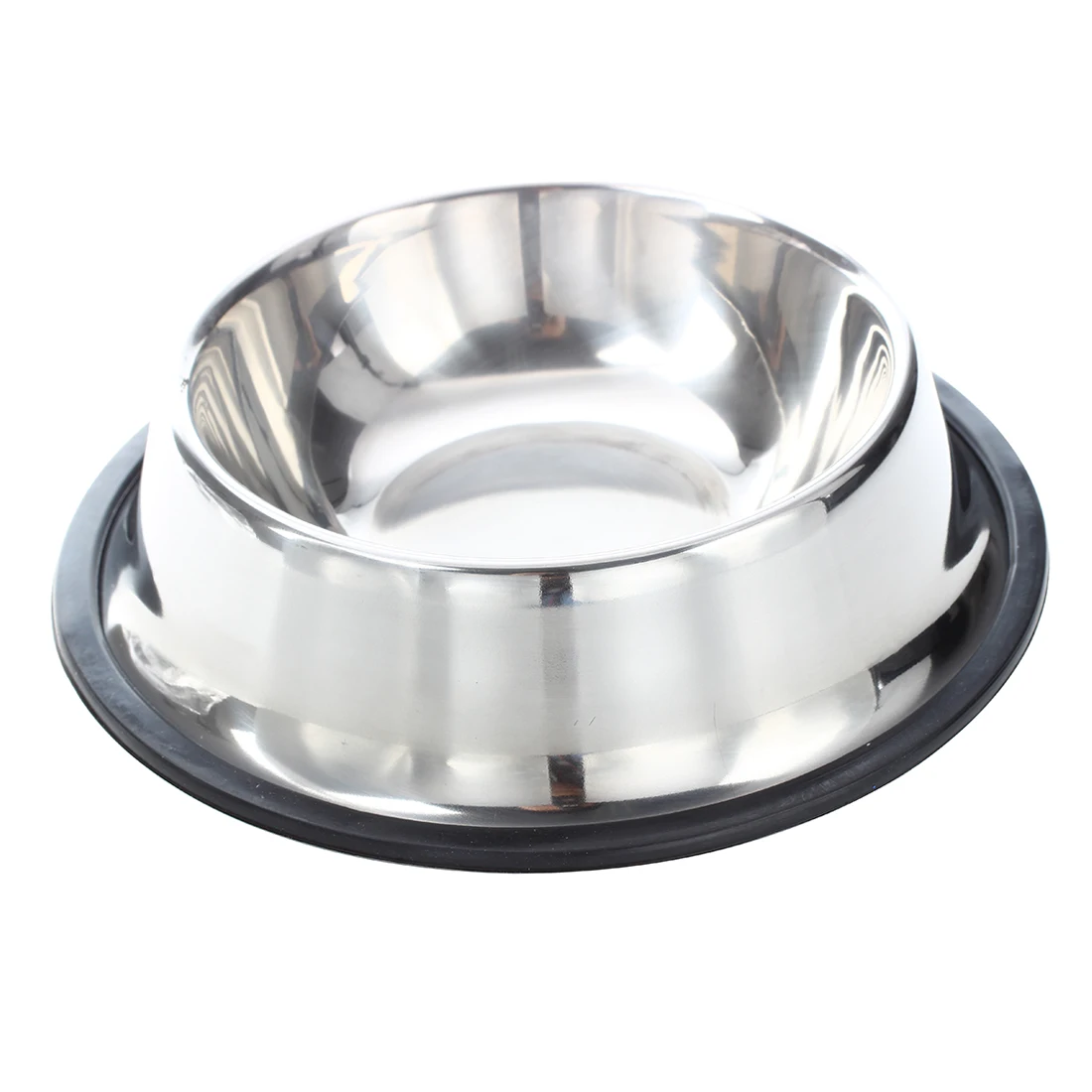 

New Stainless steel food bowl w / rubber ring for Pets - 1 #