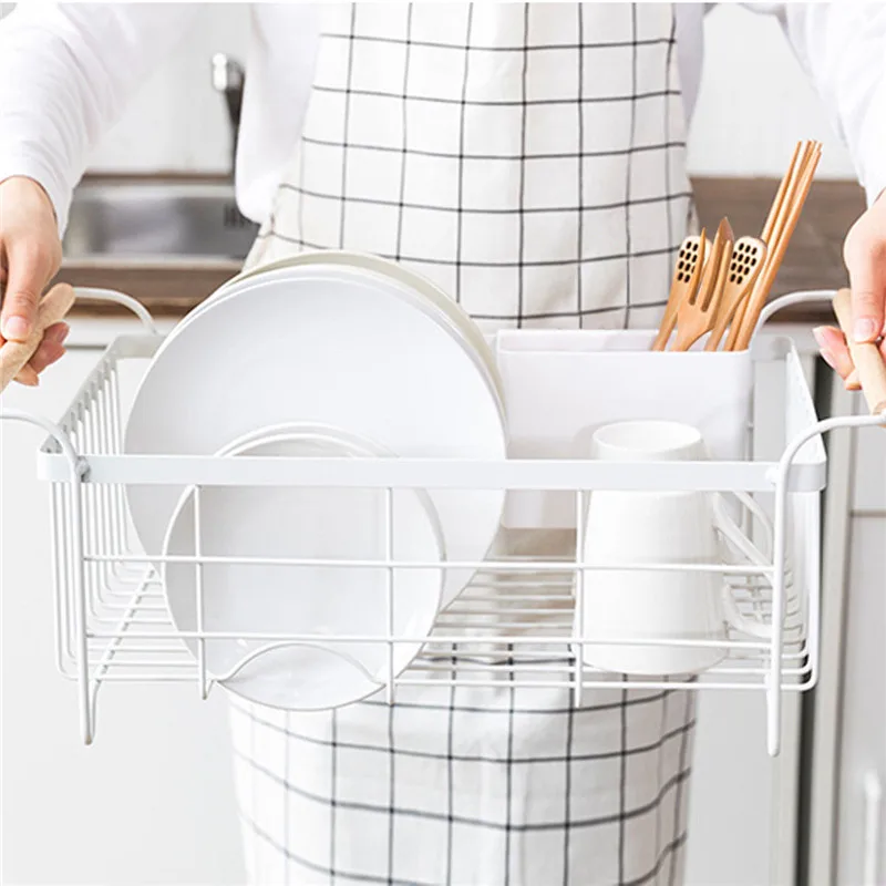 

Kitchen Dish Cup Drying Rack Holder Drainer Basket Sink Kitchen Storage Organizer Large Metal Wire Cutlery for Plates Bowl Cup