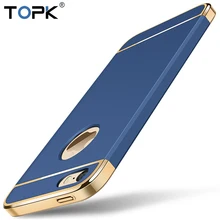 TOPK Luxury Hard Frosted PC Shockproof Plating Metal Texture Skin Protector Phone Case for iPhone 5 5s SE