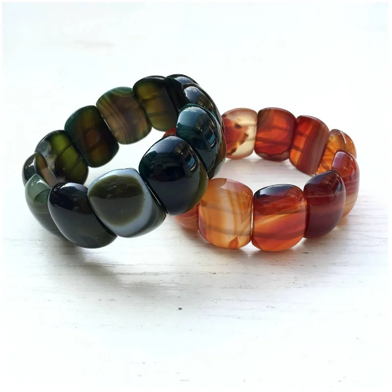 

Glamour Agates Beads Stretch Bracelet jewelry 7.5 "L
