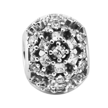 DIY бусины для изготовления ювелирных изделий из стерлингового серебра-ювелирные изделия снежные волнистые бусины подвеска с прозрачными кубическими цирконами Серебро 925 Berloque Perles для женщин