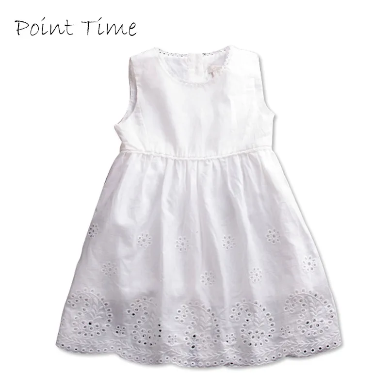 

2018 New Fashion Baby Girl Lace Dress Princess Summer Style White Sleeveless Hollow Dress Girls Children Clothes Wholesale