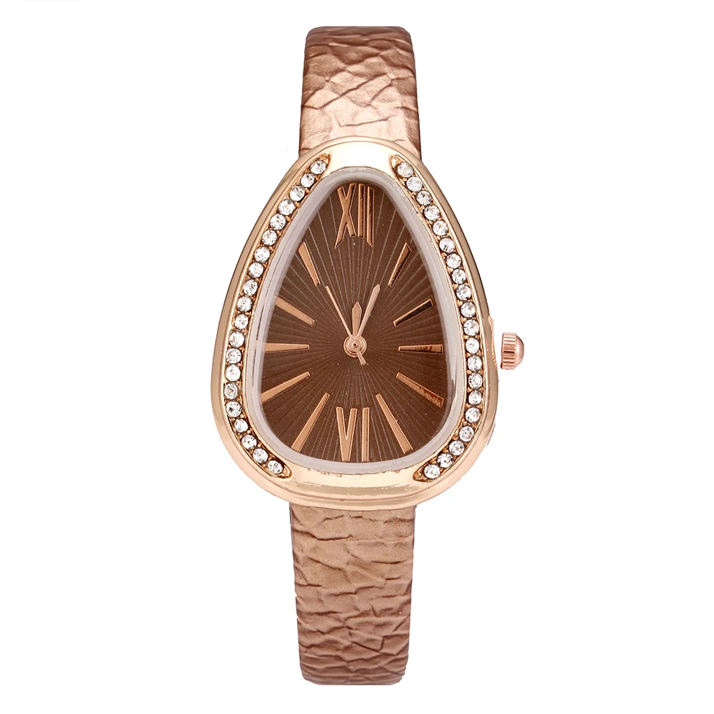 Fashion Women Ring Watch Elliptical Stereo Flower Ladies Watches Women