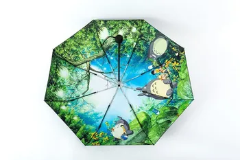 

Cartoon Totoro Umbrella Anime Studio Ghibli Umbrellas Rainy Sunny Lady Umbrella Anti-UV Cartoon Raingear Retail Umbrella