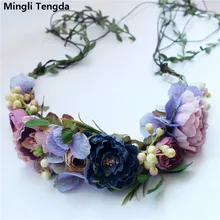 Высококачественные элегантные свадебные цветы и лёгкая кружевная накидка для волос женские цветы для обруча вечерние свадебные аксессуары Mingli Tengda