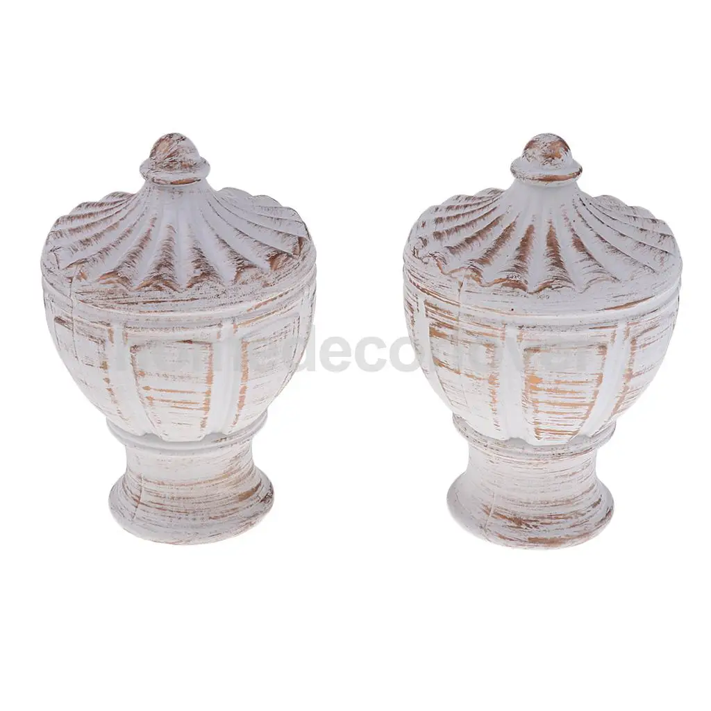 2PCS Window Curtain Drapery Rod/Pole End Cap Rod Head Cap for Curtain Poles with 28mm Inner Dia	