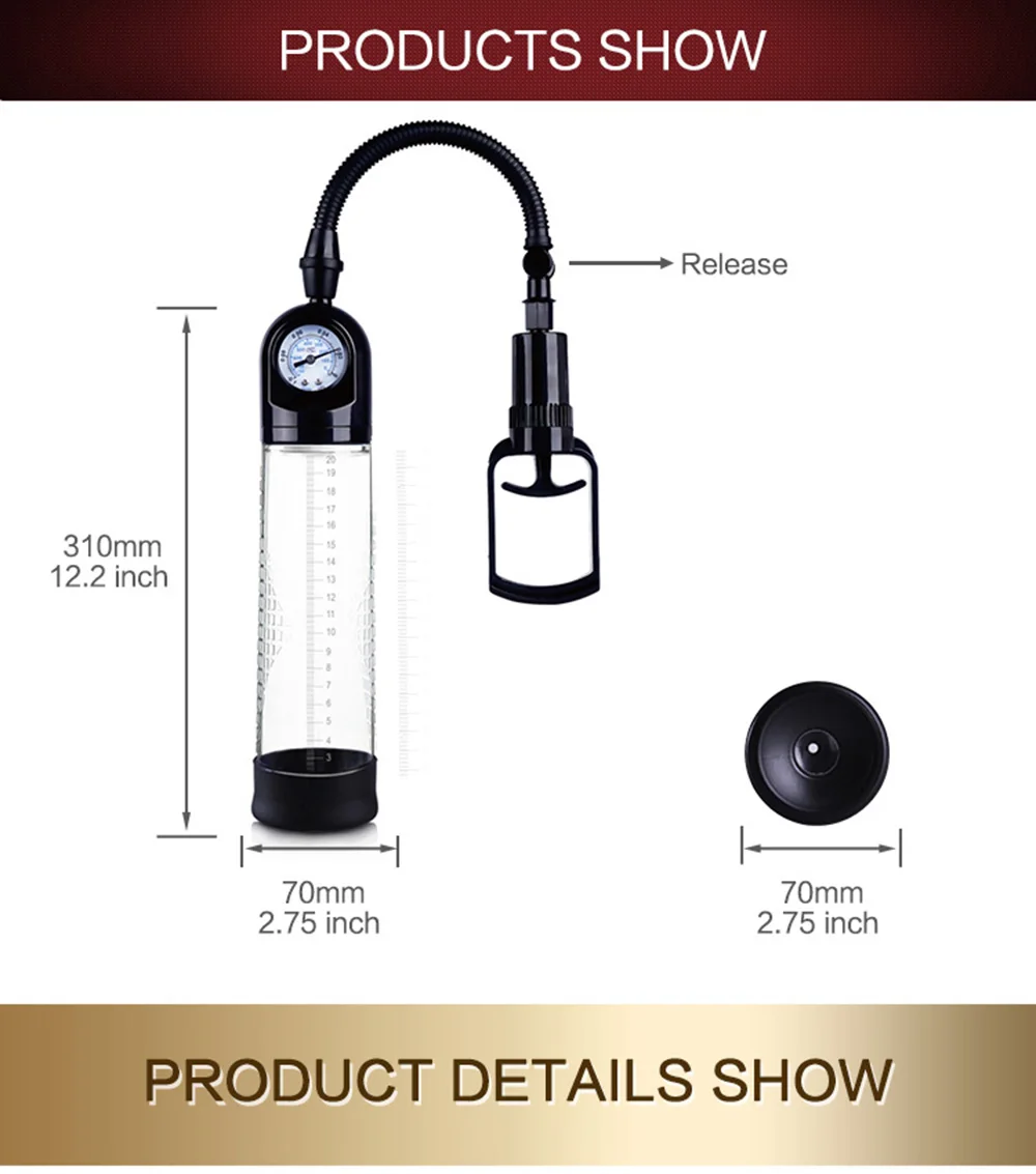 CANWIN Manual Penis Pump Enlargement Pumps Strong Suction Sex Toy Adult Product penis enlargement extender for Men 2