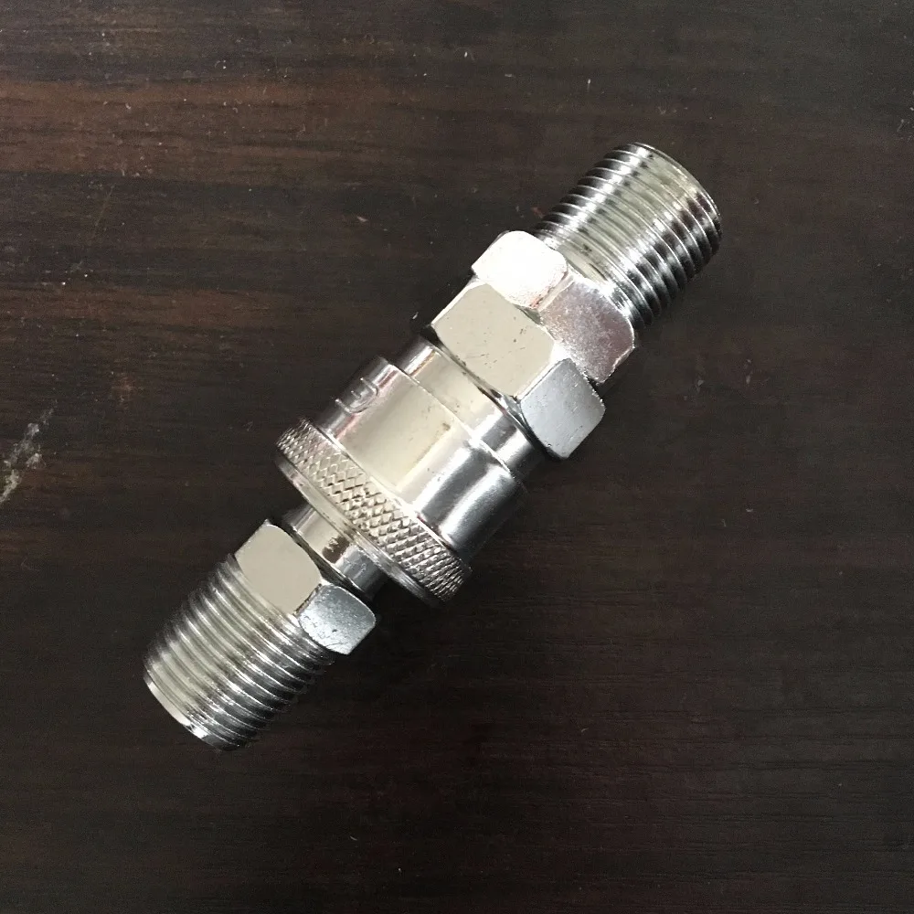3/8"PT Thread Straight 2 Way Pneumatic Air Hose Quick Connector Coupler