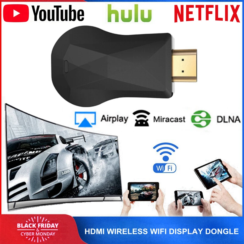 HDMI WiFi Дисплей ключ для Google Chromecast 2 3 хромированный кромкост Литой 2 YouTube Netflix беспроводной адаптер ТВ-Стик