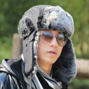 Pria Topi Musim Dingin Telinga Tentara Rusia Mens Bulu pria topi musim dingin telinga tentara rusia mens bulu
