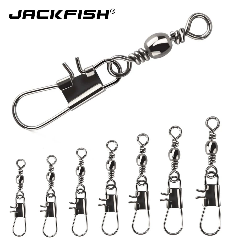 JACKFISH يدور الصيد موصل دبوس تحمل قطب الصلبة خواتم قطب 50 قطعة/الوحدة الصيد معالجة الكارب الصيد أداة pesca