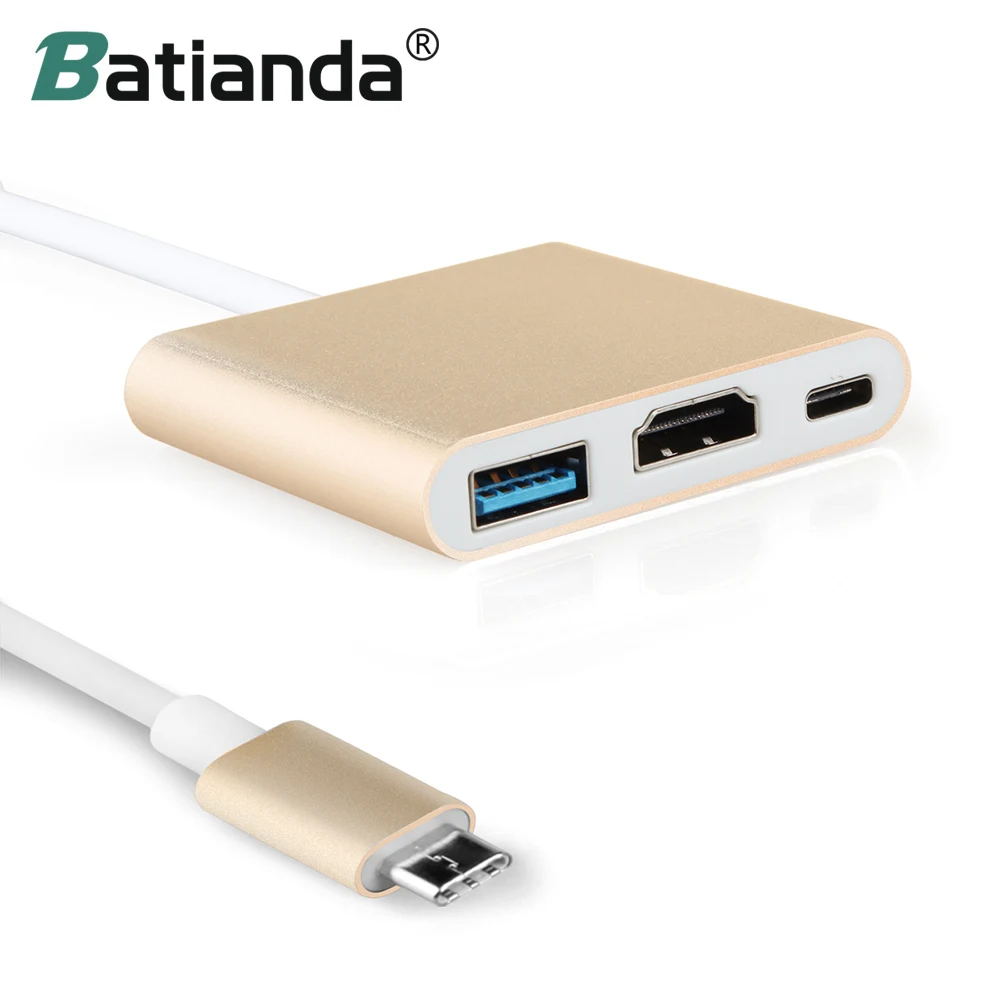 Многопортовый адаптер USB 3,1 порт в 1 USB 3,0 порты+ концентратор HDMI+ зарядное устройство типа C Conventor для нового MacBook Pro 13 15/retina 12