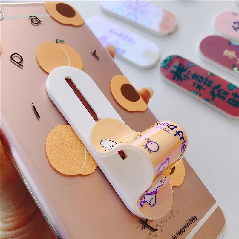 

Universal phone Stand bracket Push and pull Stand stretch grip phone Holder Finger Cute cartoon stand for iphone 7 8 X