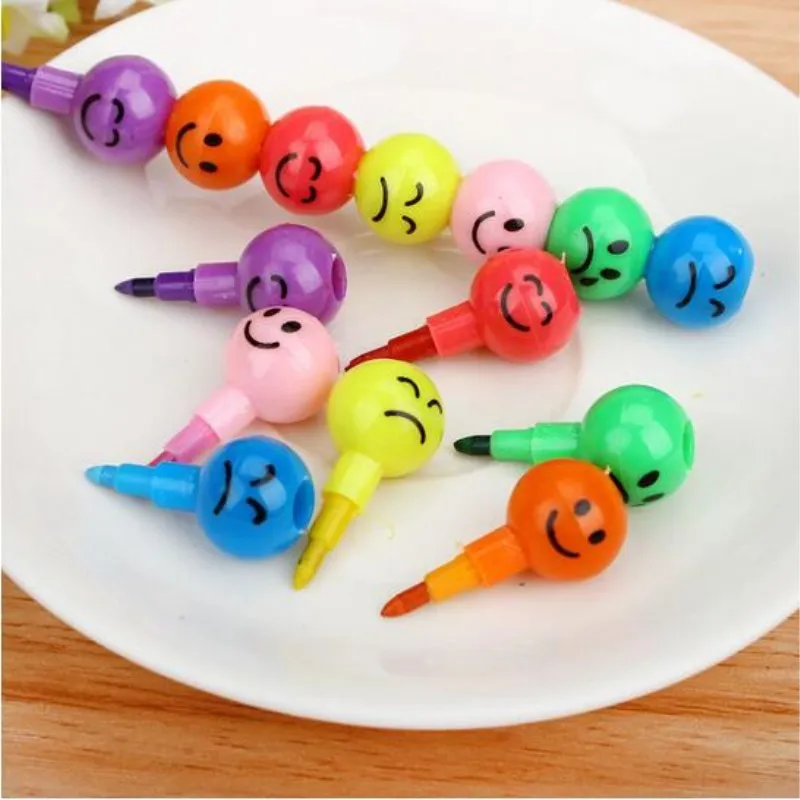 7 цветов мелки креативные с сахарным покрытием Haws мультфильм улыбка граффити ручка канцелярские подарки детский восковой карандаш