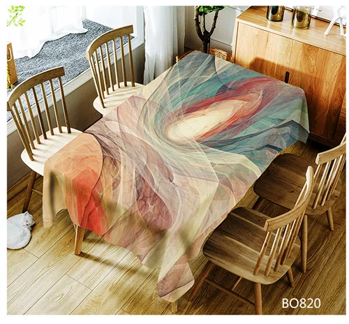 Креативная картина маслом, стильная Декоративная скатерть, водонепроницаемая, плотная, прямоугольная, для свадьбы, дома, обеденного стола, покрытие чайной скатерти - Цвет: 820