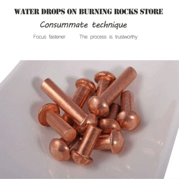 

Free shipping M4 M4*40 DIN660 GB867 Copper Cap Half Round Pan Head Solid Rivet