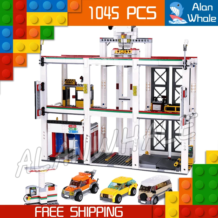 

1045pcs New City Garage Cars Vehicle Maintenance Construction 02073 FIgure Building Blocks Children Toys Compatible With LegoING