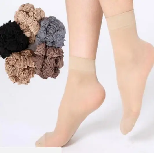 

10 Pairs Socks 2017 Fashion Women's Socks Crystal Thin Transparent Thin Silk Socks Women In Summer Sokken Vrouwen QF026