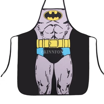 

100Pcs/Lot New Funny Cooking Kitchen Superhero Apron Sexy Superman Batman For Men Women Home BBQ Dinner Party Apron