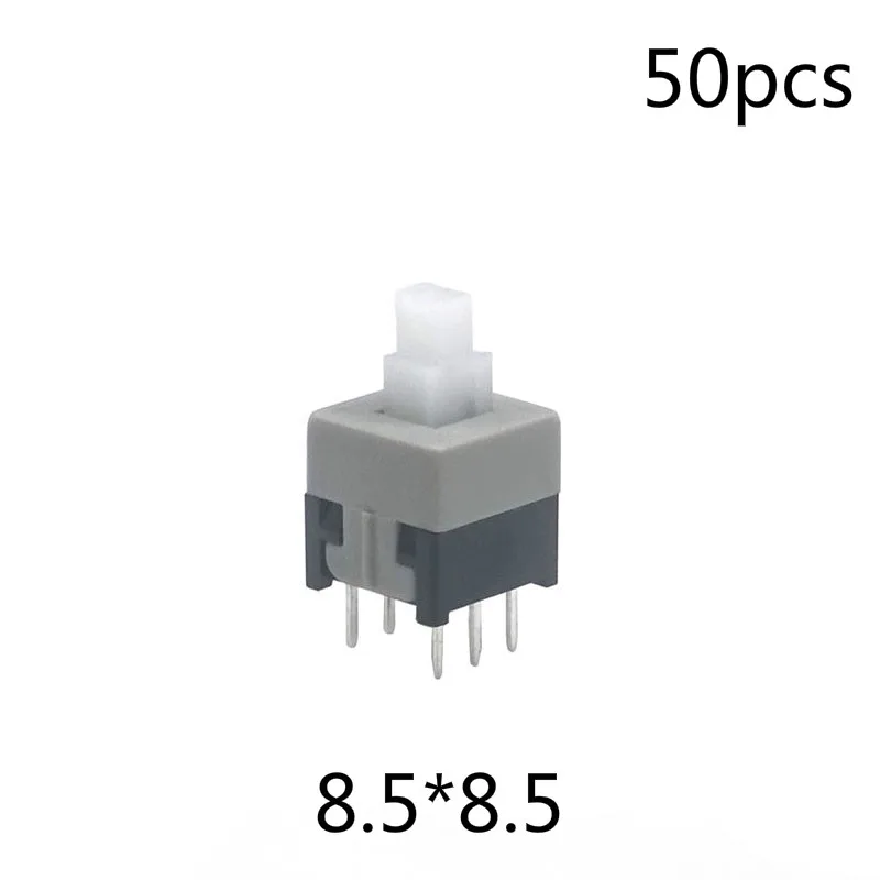 

50 pcs/lot 8.5*8.5 mm 6 Pin Mini Self-locking Push Button Switch DIP DPDT Multimeter switch 8.5x8.5 Double row Straight plug