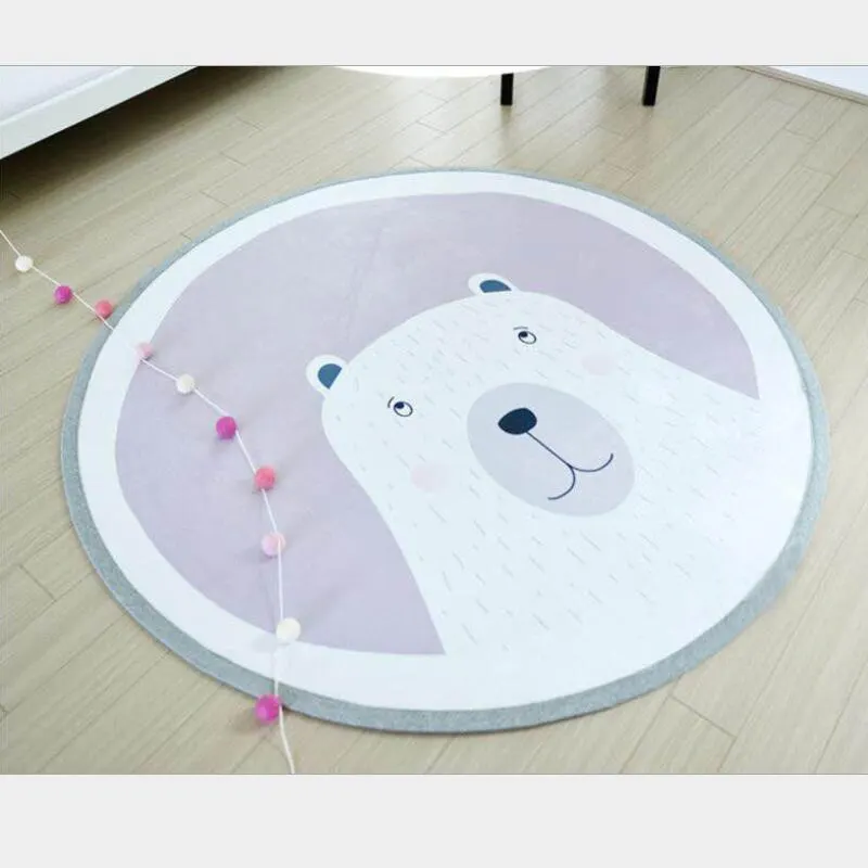 

Baby Round Play Mat Animal bear Rabbit Thickening non-slip Crawling mat kids Play game Crawl Carpet Mat Photo Props