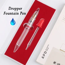 Moonman M2 Dropper Fountain Pen Fully Transparent Large-Capacity Ink Storing Iridium Point 0.38/0.5mm Fashion Writing Gift Set m2 dropper iridium point extra fine transparent fountain ink pens large capacity nib 0 38mm offices students gift box ins style