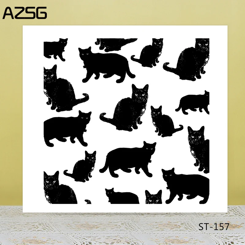 

Halloween/Black cats Transparent Silicone Stamp for DIY Scrapbooking/Photo Album Decorative Card Making Clear Stamps Supplies