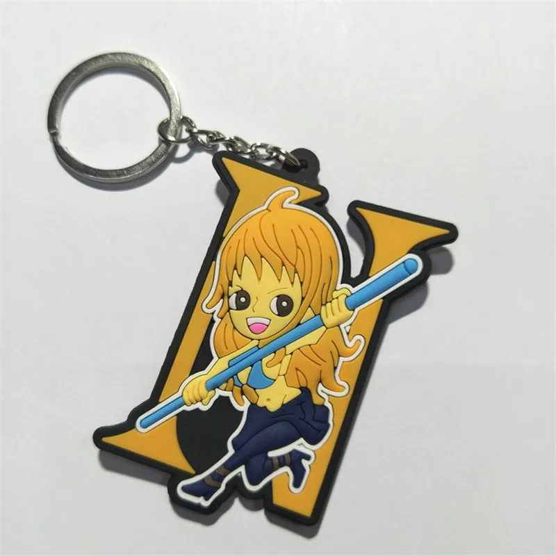 One Piece PVC Keychain Figures Toys Anime Cartoon Luffy Chopper Zoro Nico Nami  Sanji Key Bag Pendants Keyring Dolls 10pcslot (6)