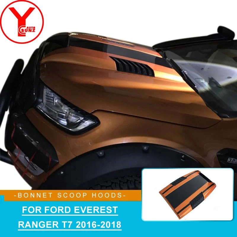 

YCSUNZ orange black Bonnet Scoops Hood Cover hood scoop car parts accessories For Ford Everest Ranger T7 wildtrak 2016 2017 2018
