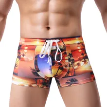 Мужские плавки с принтом, Пляжное нижнее белье, шорты для серфинга, шорты, шорты для плавания, облегающие плавки, пляжные шорты