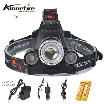 

AloneFire HP23 8000Lm zoom Led lighting Head Lamp T6+2R5 LED Headlamp Headlight Camping Fishing Light +2*18650 battery+charger