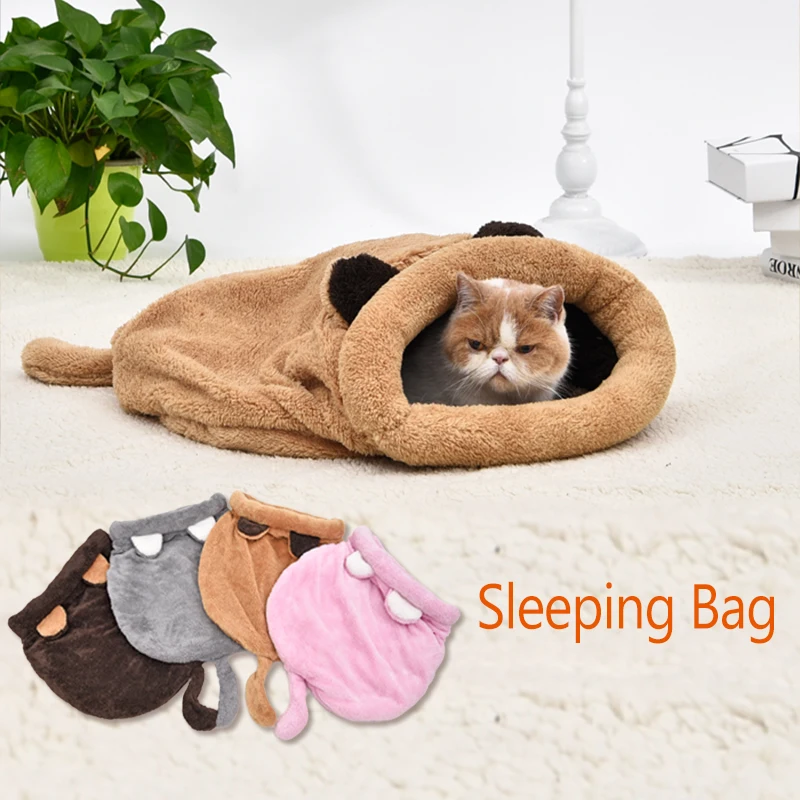 Cute Cat Sleeping Bag Warm Dog Cat Bed Pet Dog House Lovely Soft Pet