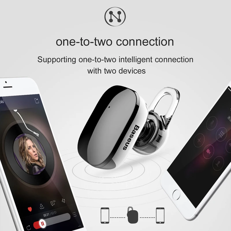Baseus Mini Wireless Bluetooth Earphone For iPhone X 8 Samsung S9 S8  In-Ear Stereo Wireless Bluetooth Driver Earphones With Mic