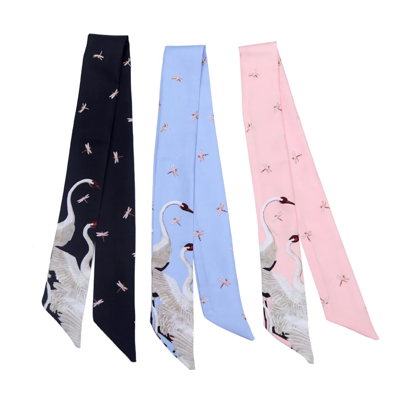Beautiful Cranes Lady Neck Decoration 100 Silk Riband Scarves Bags