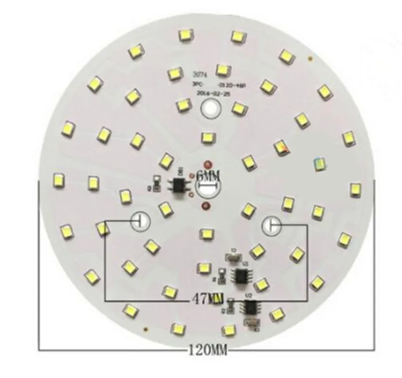 5 шт. светодио дный PCB Плиты AC220V лампа 2835SMD чип смарт IC флеш световой панели 18 Вт модуль лампы spotlight Белый 6000-6500 К Бесплатная доставка