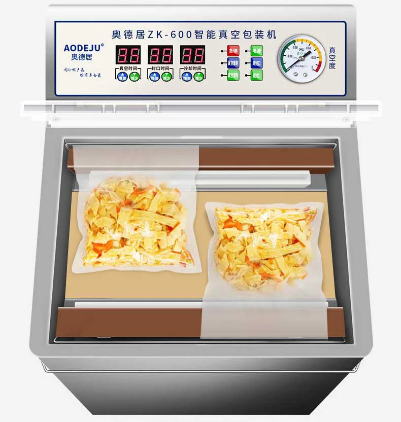 

Wet and Dry Food Sealer 220V Commercial Vacuum Food Packing Machine Double Tea Sealing Machine ZK-600