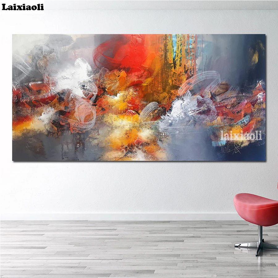 

Hot Sell Large Size diamond embroidery Abstract Painting Modern Colorful Clouds full square round drill diamond painting mosaic