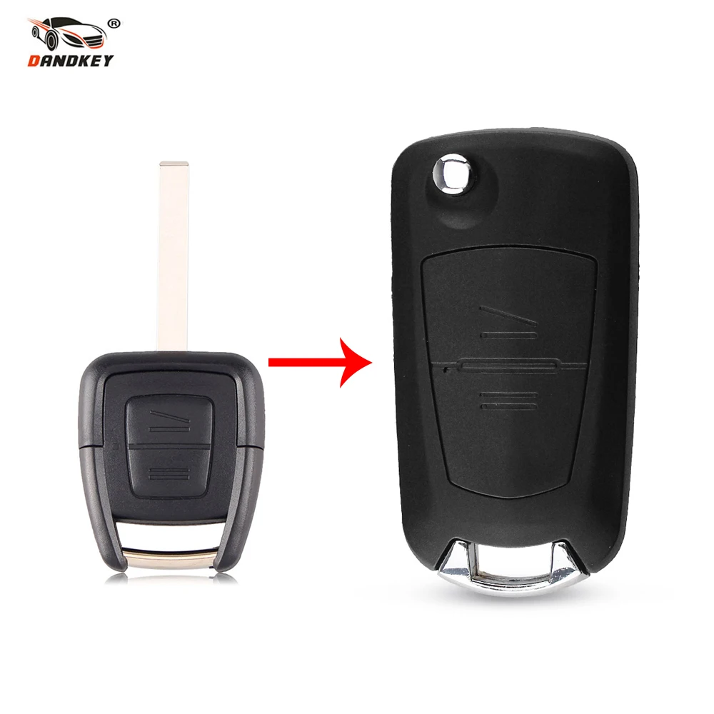 

DANDKEY 2 Buttons Remote Modified Flip Folding Car Key Fob Shell Case For Opel Montana Vectra Agile Novo Corsa HU43 With Logo