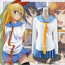 Japón Anime Nisekoi Chitoge Kirisaki Escuela Marinero Uniforme Vestido Cosplay Del Traje de Halloween Vestido de Lujo