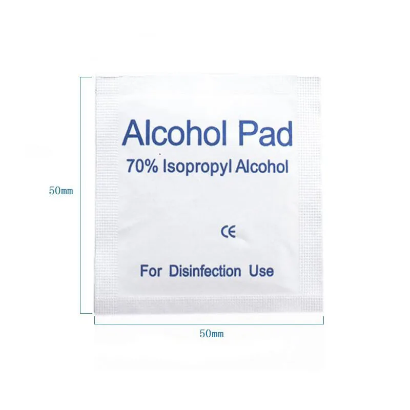 100Pcs Portable Alcohol Prep Pads Antiseptic Sterilization Swabs Wipes Cleanser  70% Alcohol Content First Aid Home Use