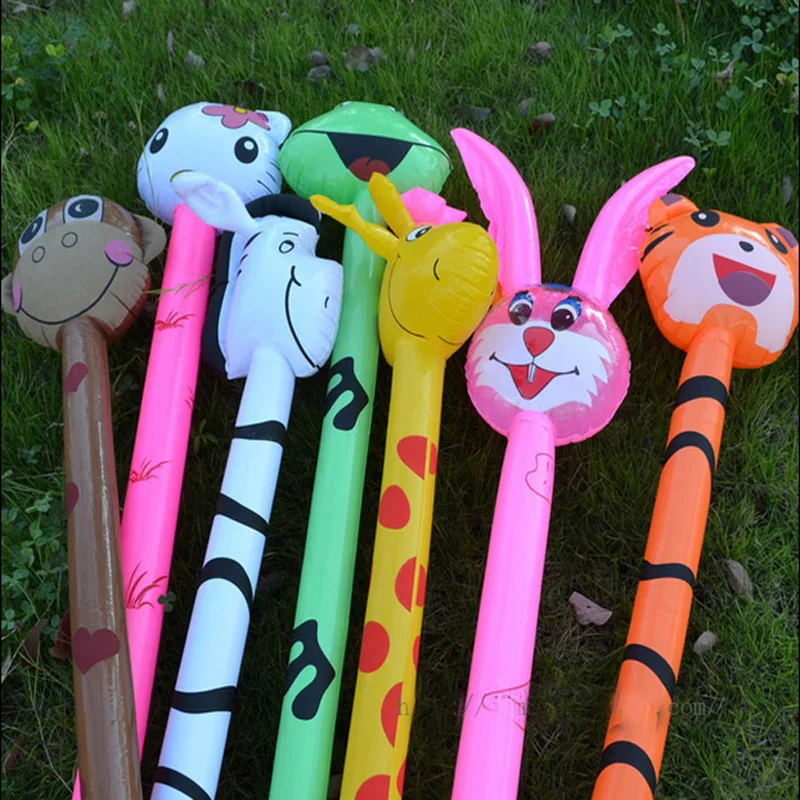 

20pcs/lot Cartoon Inflatable Toy Animal Long Inflatable Hammer Non-Wounding Weapon Stick Children's Toy Free shipping