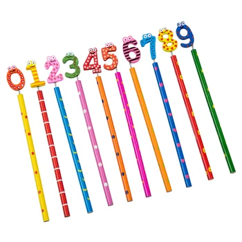

2 PCS of 10pcs Cute Wooden Number 0-9 Pencils For Kids---Random Pattern