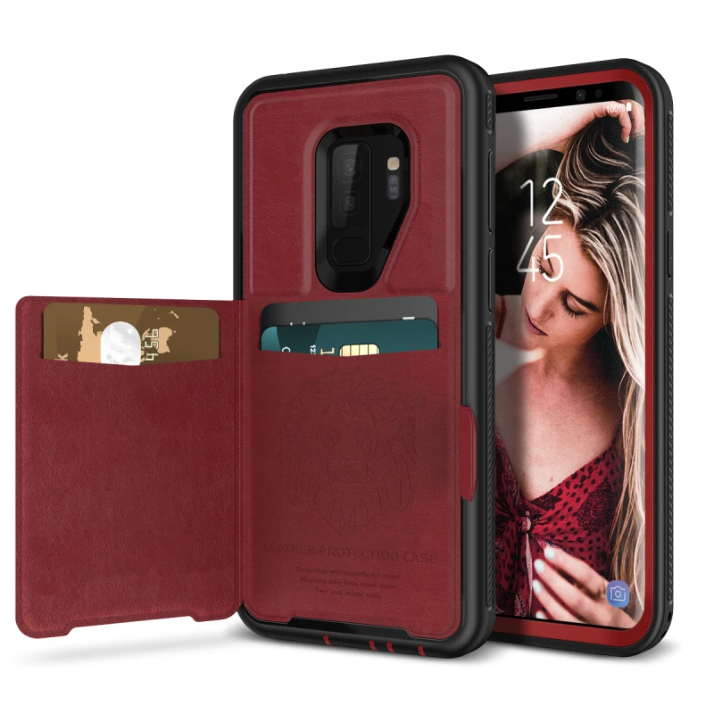 Luxury High Quality Leather Flip Case For Samsung Galaxy S9 Plus Case 360 Wallet Cover For Samsung S9 Hard Cases StandCard Slot