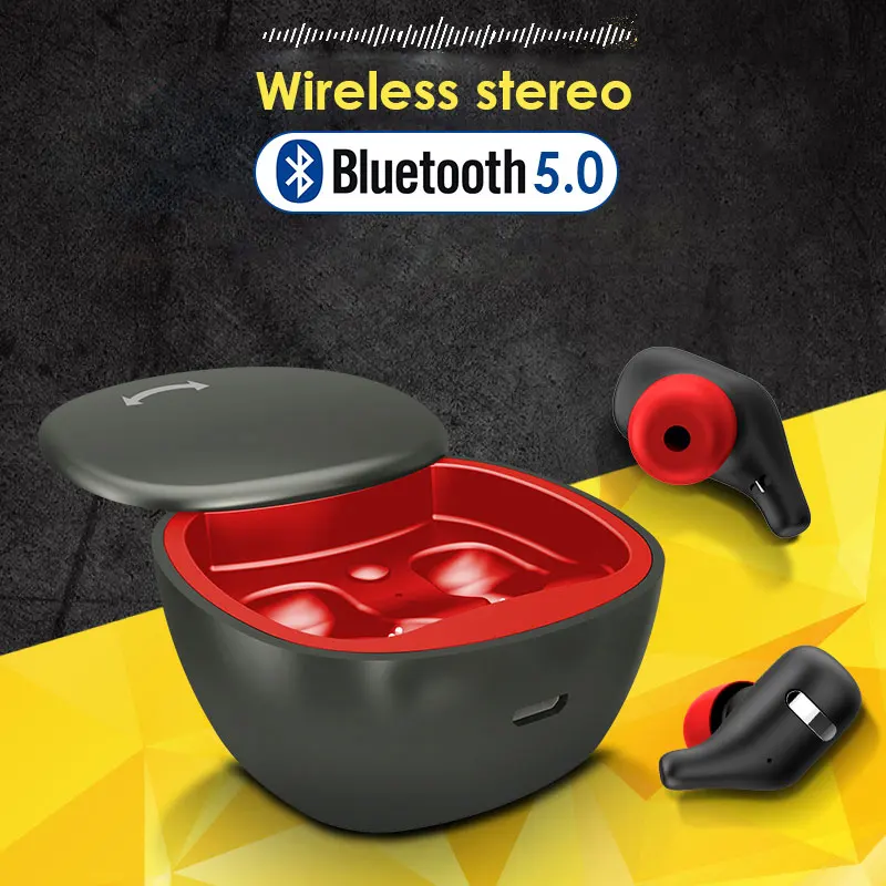 

Invisible Earphones Bluetooth 5.0 TWS Music Mini Stereo Earset for Single Earpieces with Charging Box FOR SMART PHONE