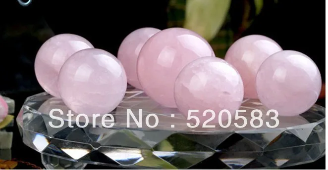 

free shipping Seven array of natural pink crystal ball ornaments