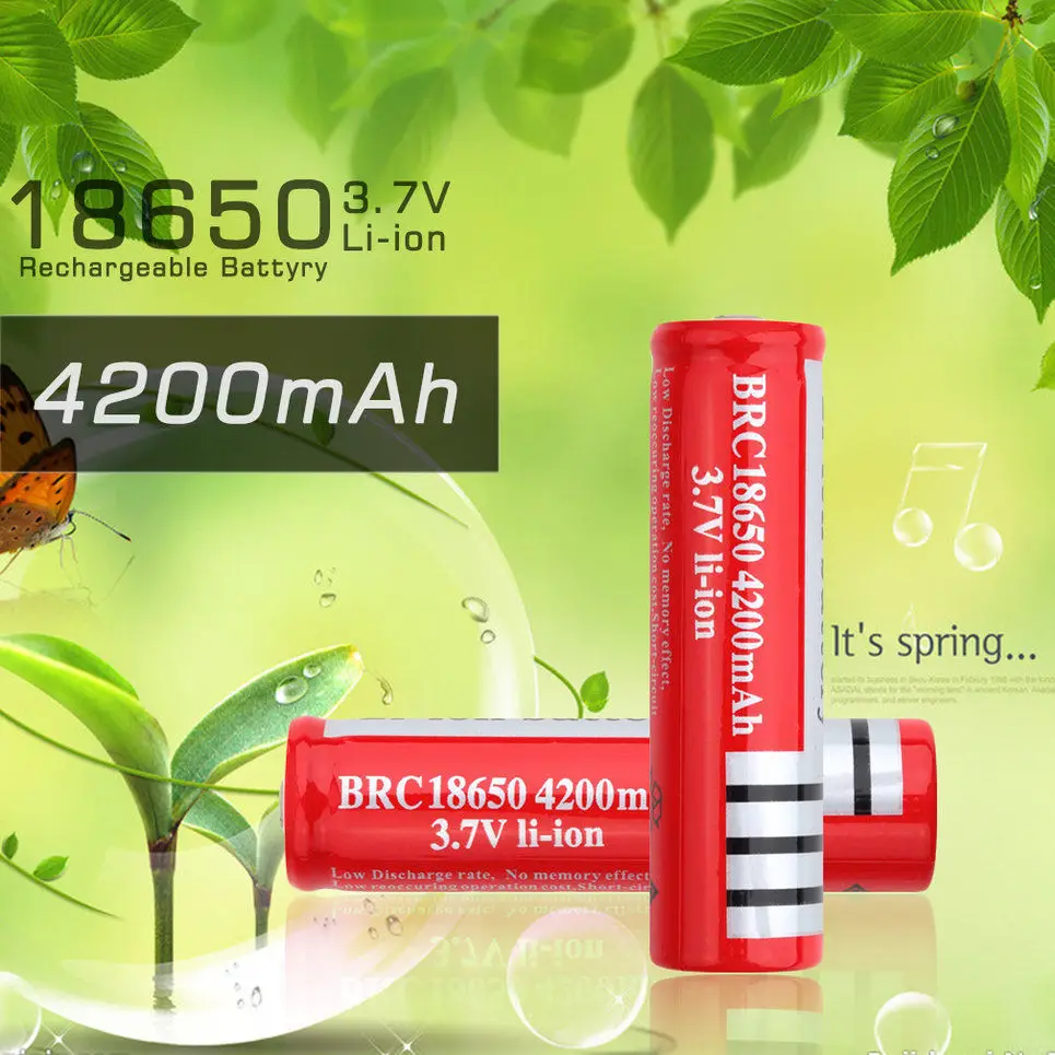 Литий ионный аккумулятор для фонарика GTF 18650 4200 мАч 3 7 в|rechargeable battery|battery for