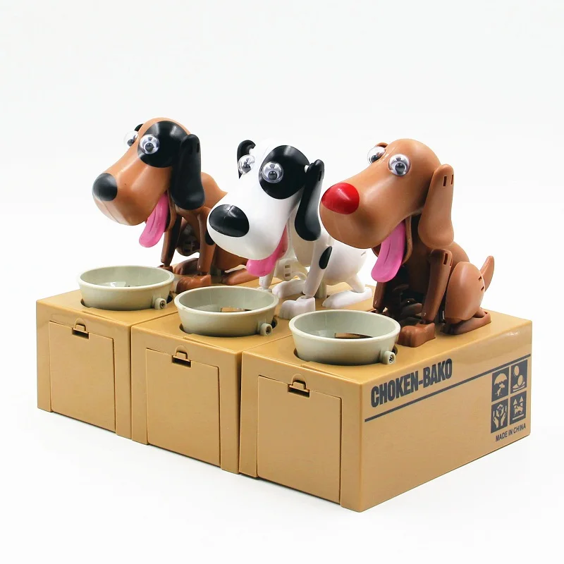

Free Shipping 1X Automated Doggy Steal Coin Piggy Bank Money Box Coin Bank For Christmas Gift Birthday Gift