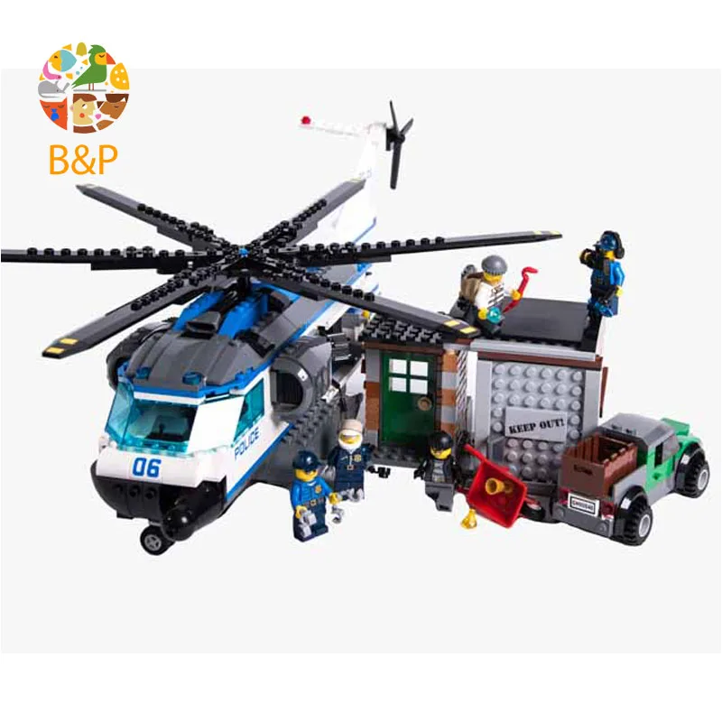 

60046 528pcs City Series The patrol helicopter surveilance Model Building Blocks Brick Toys For Children 10423 Gift