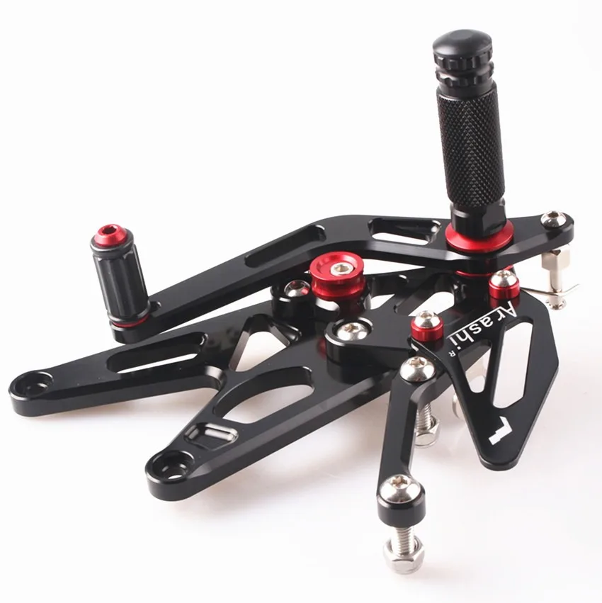 Черный Для Yamaha YZF R1 YZF-R1 2004 2005 2006 CNC регулируемые Rearset колышки Подножка педаль