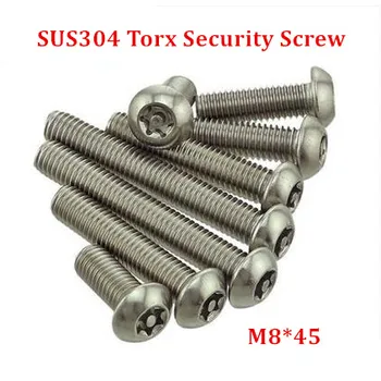 

20pcs/lot M8*45 Torx Screw Stainless Steel Button Head Tamper Resistant Proof Security Screws--1pcs free Screw Driver